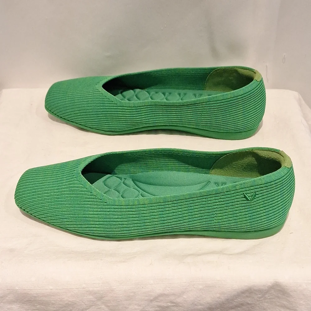 Vivaia Margot Green Women's Knit Square Toe Ballet Flats Size 42